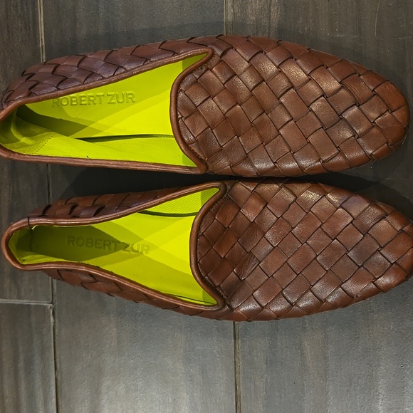 Robert Zur Shoes - Robert Zur "Alyssa" Brown Woven Leather Loafer SZ 11 AAAA